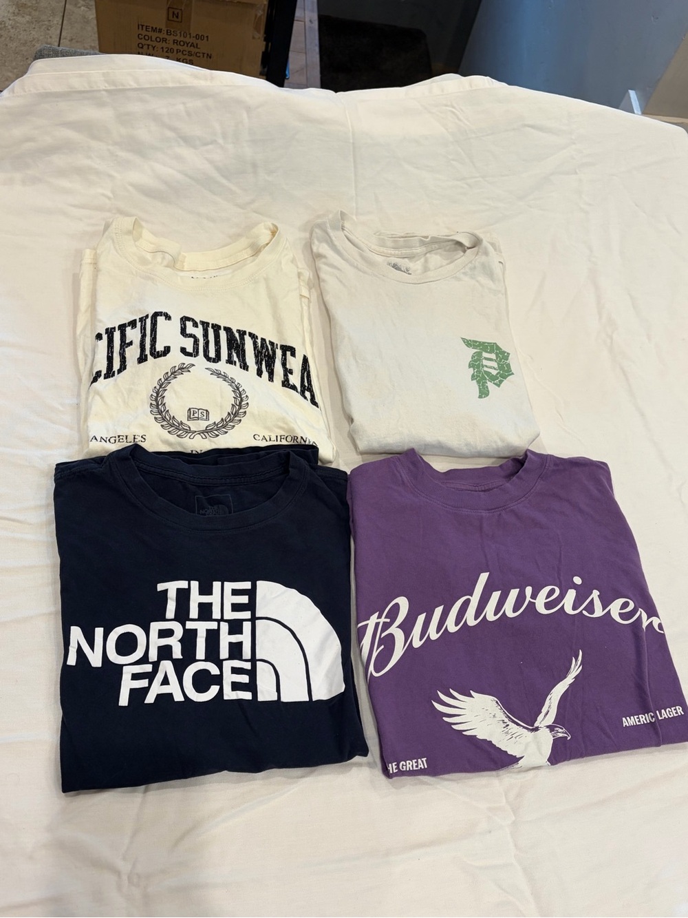 Men’s Graphic T-Shirt Bundle - The North Face, Budweiser, Primitive x Naruto